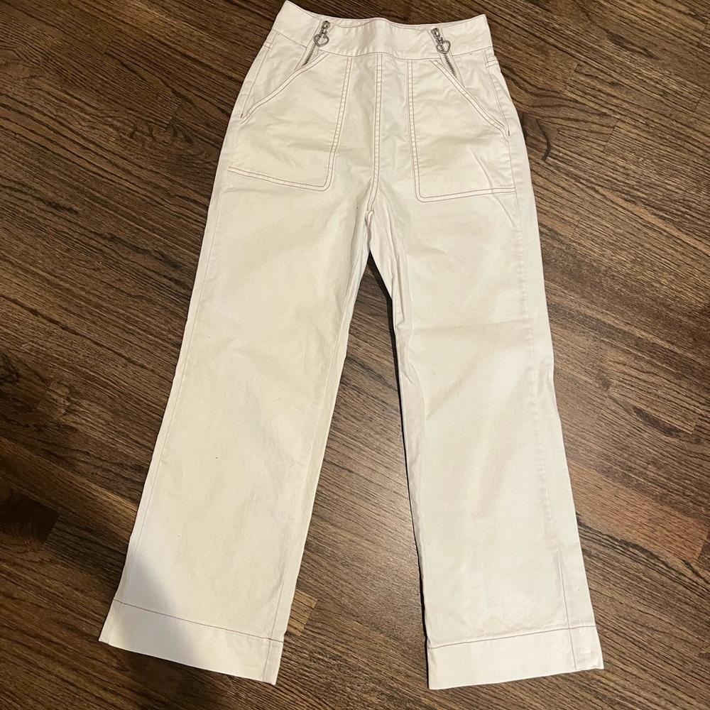 White Kate Spade front zip up jeans